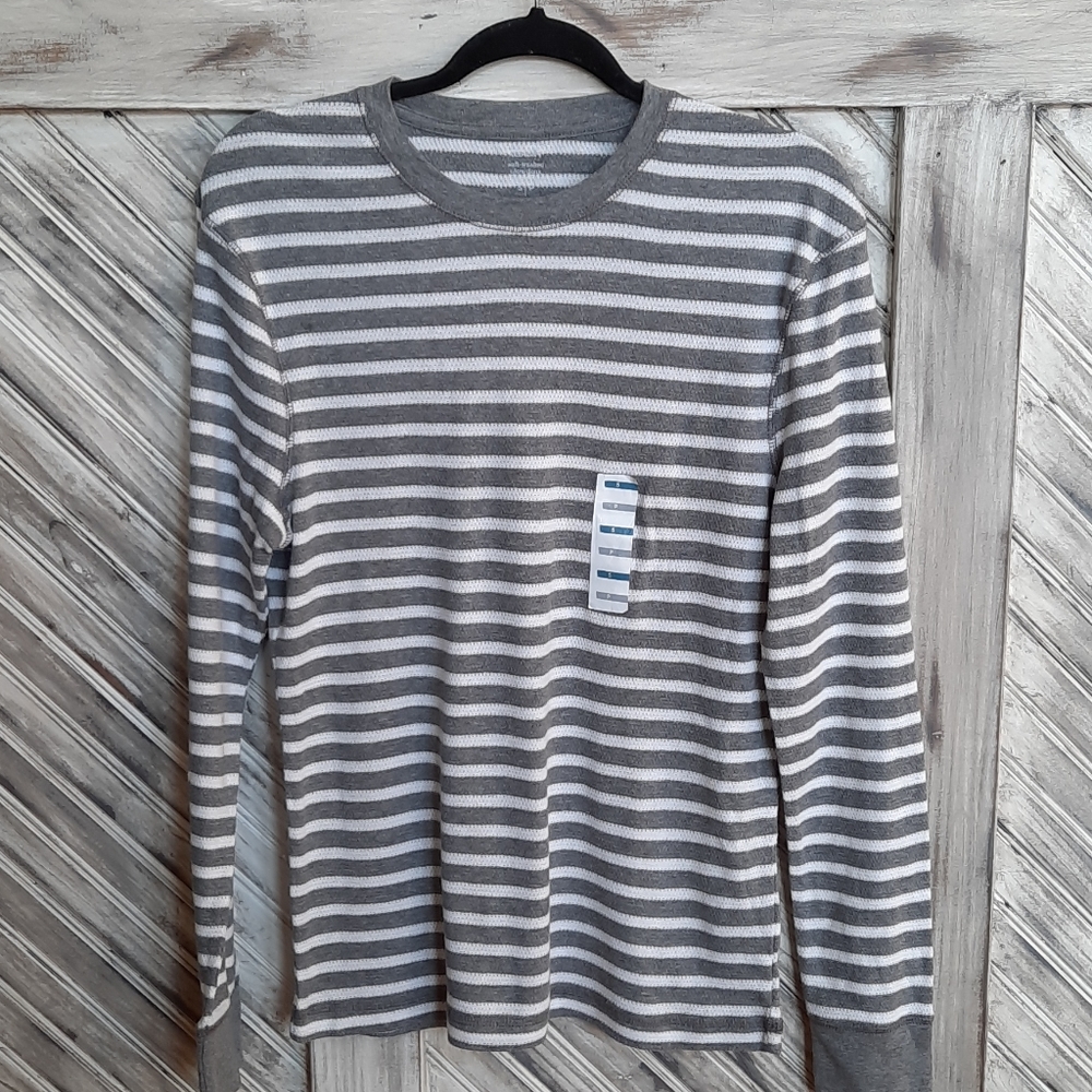 NWT Long sleeve stripe waffle Tee